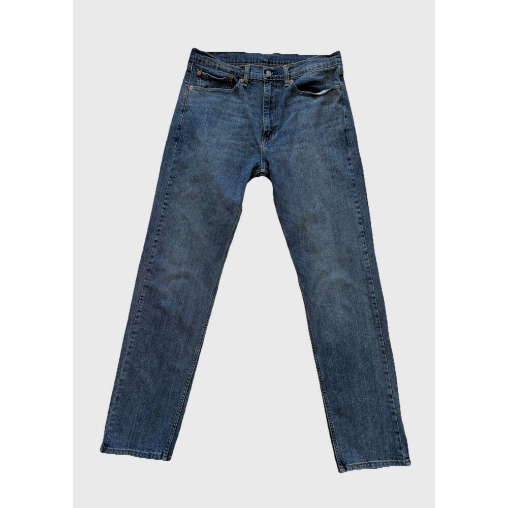 Levi's 505 Blank Red Pocket Tab Mens Denim Jeans Size 34x34 (Fits 34x32)